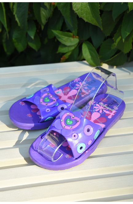 Шльопанці дитячі для дівчинки фіолетового кольору 165398L