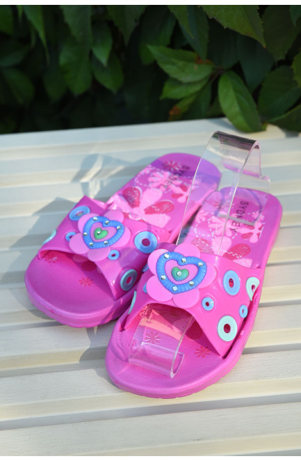 Шльопанці дитячі для дівчинки рожевого кольору 165401L