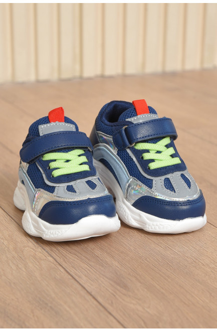 Кросівки дитячі для хлопчика демісезонні темно-синього кольору 165408L