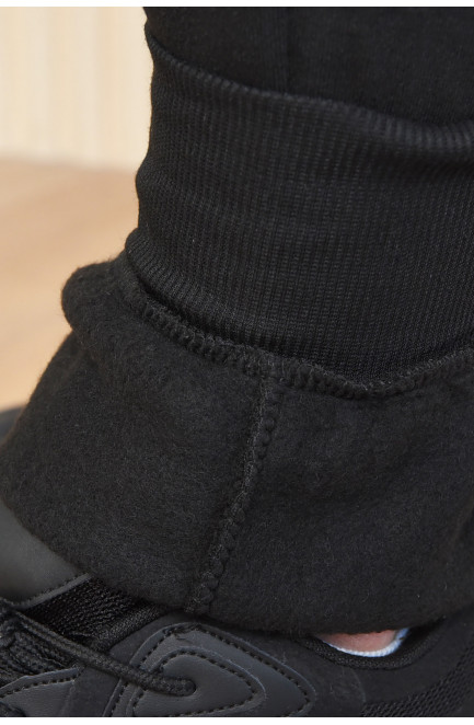 Спортивные штаны мужские на флисе черного цвета 165459L