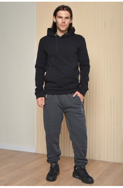 Спортивні штани чоловічі на флісі темно-сірого кольору 165461L
