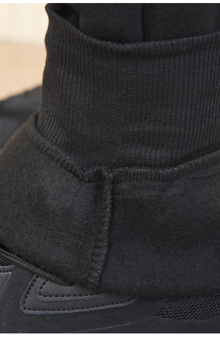 Спортивні штани чоловічі на флісі чорного кольору 165465L