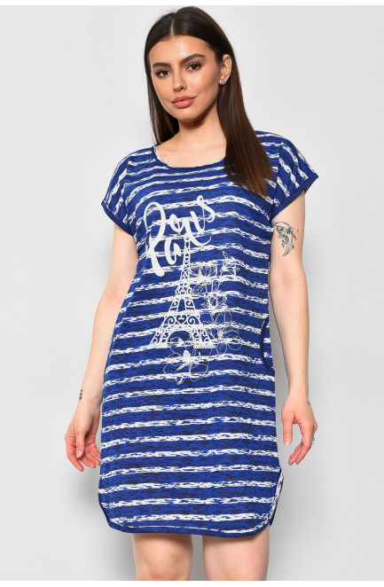 Ночная рубашка женская батальная  темно-синего цвета 165538L