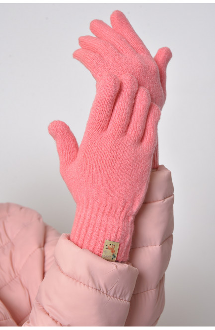 Рукавички жіночі утеплені рожевого кольору 165759L