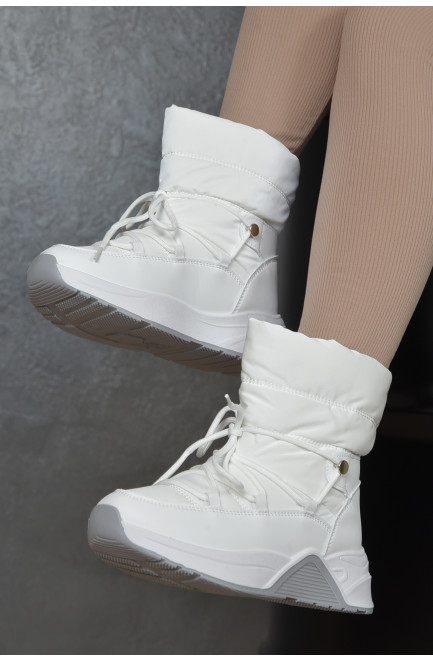 Ботинки женские зима белого цвета 165762L