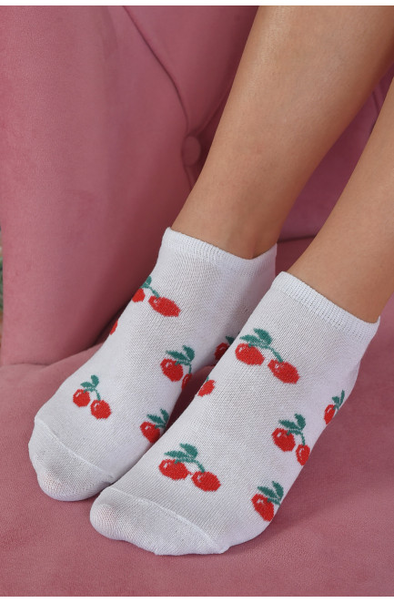 Носки женские короткие белого цвета размер 36-40 165782L