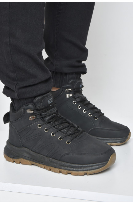Ботинки мужские зимние на меху черного цвета 165862L
