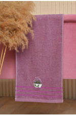 Рушник кухонний махровий фіолетового кольору 165884L