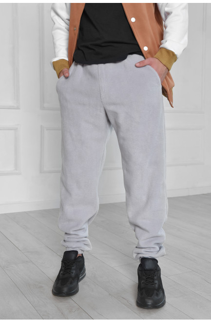 Спортивные штаны мужские флисовые светло-серого цвета размер L 165917L