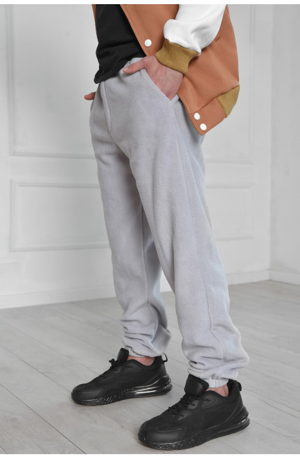 Спортивные штаны мужские флисовые светло-серого цвета размер L 165917L