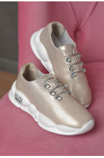 Кросівки дитячі для дівчинки демісезонні бежевого кольору 166110L