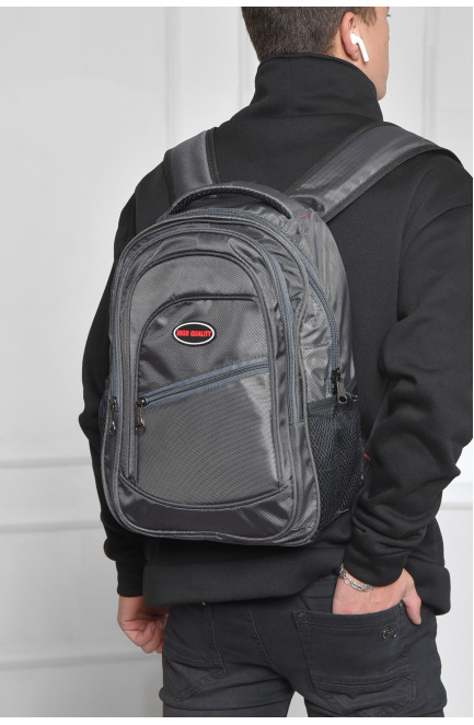 Рюкзак чоловічий однотонний сірого кольору 166203L