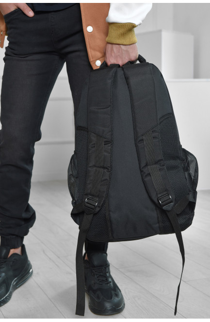 Рюкзак чоловічий однотонний чорного кольору 166472L