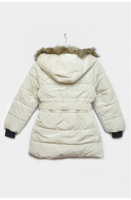 Куртка детская зимняя для девочки молочного цвета 166574L