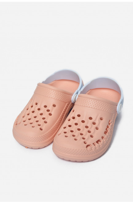Кроксы детские для девочки персикового цвета 166714L