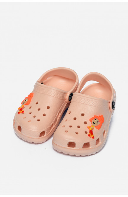 Кроксы детские для девочки персикового цвета 166716L