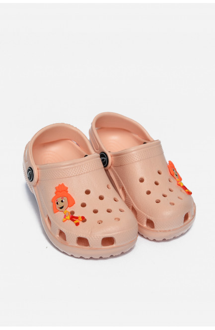 Кроксы детские для девочки персикового цвета 166716L