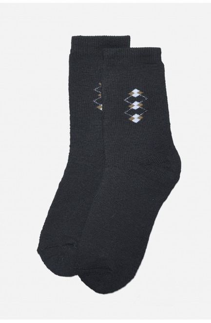 Шкарпетки чоловічі махрові чорного кольору розмір 40-45 166902L