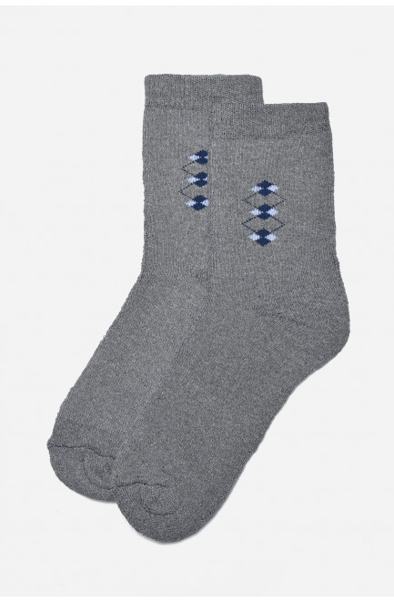 Шкарпетки чоловічі махрові сірого кольору розмір 40-45 166903L