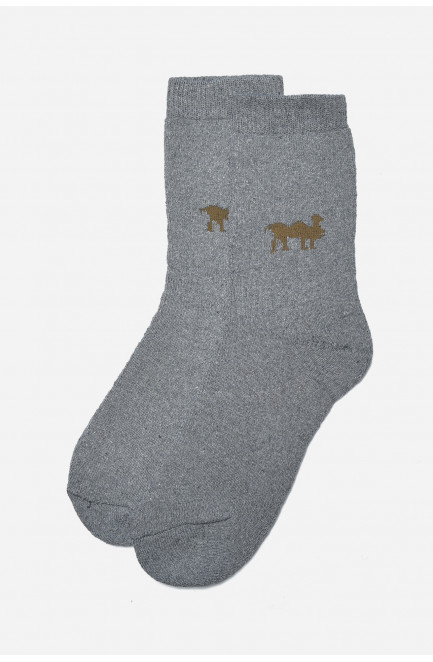 Шкарпетки чоловічі махрові сірого кольору розмір 42-48 166909L