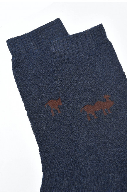 Шкарпетки чоловічі махрові темно-синього кольору розмір 42-48 166915L