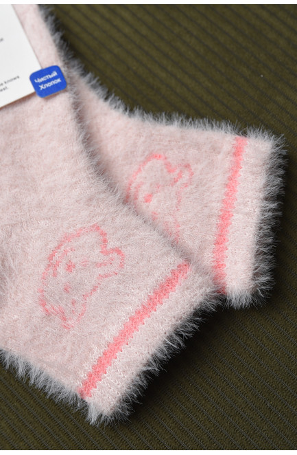 Носки детские для девочки норка светло-розового цвета 166952L