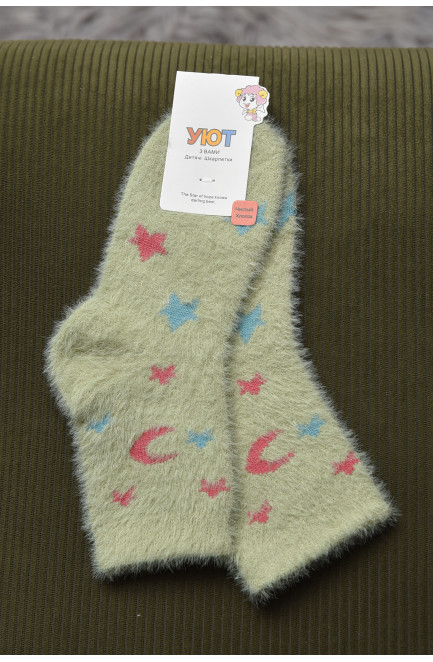 Шкарпетки дитячі для дівчинки норка м'ятного кольору 167054L