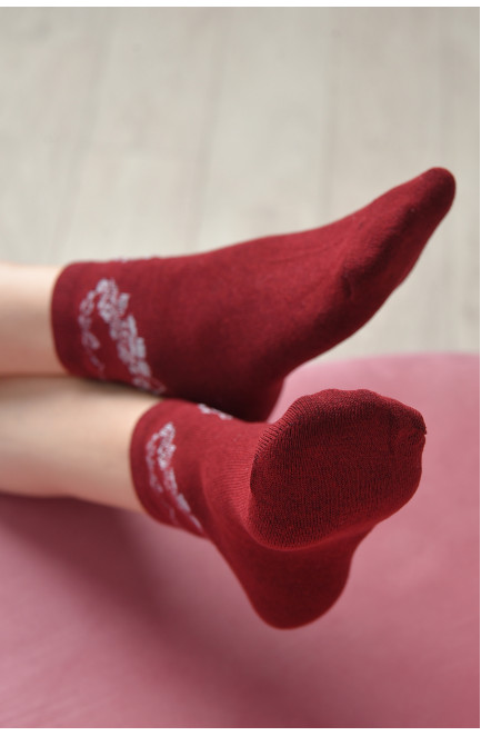 Носки женские стрейч бордового цвета размер 36-41 167097L