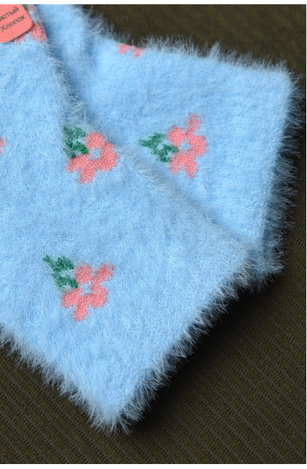 Носки детские для девочки норка голубого цвета 167121L