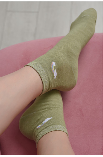 Шкарпетки жіночі стрейч оливкового кольору розмір 36-41 167128L