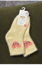 Шкарпетки дитячі для дівчинки норка светло-жолтого кольору 167132L
