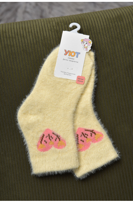 Носки детские для девочки норка светло-желтого цвета 167132L