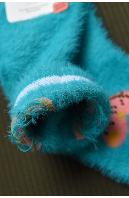 Носки детские для девочки норка бирюзового цвета 167135L