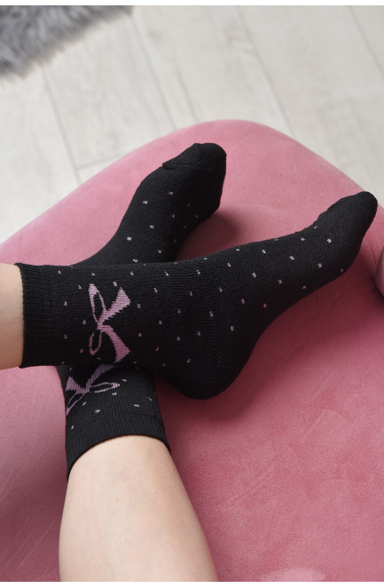 Шкарпетки махрові жіночі чорного кольору розмір 36-41 167348L