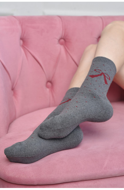 Шкарпетки махрові жіночі сірого кольору розмір 36-41 167350L