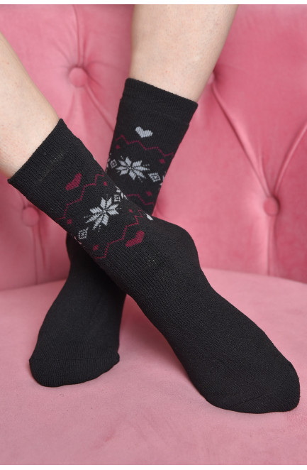 Шкарпетки махрові жіночі чорного кольору розмір 36-41 167364L