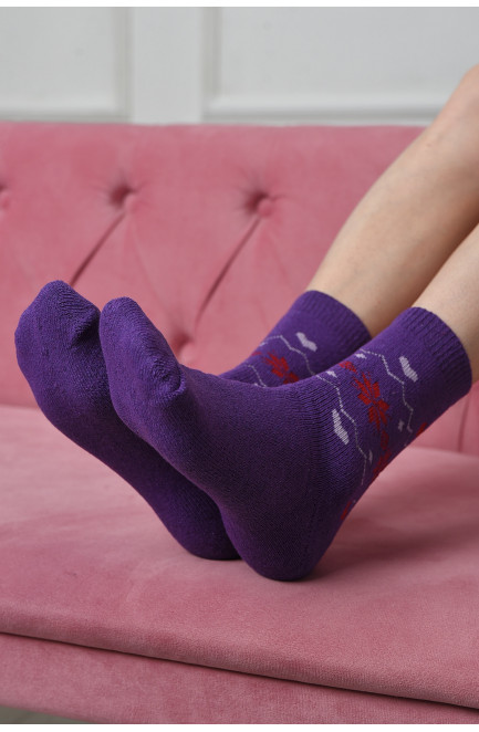 Шкарпетки махрові жіночі фіолетового кольору розмір 36-41 167365L