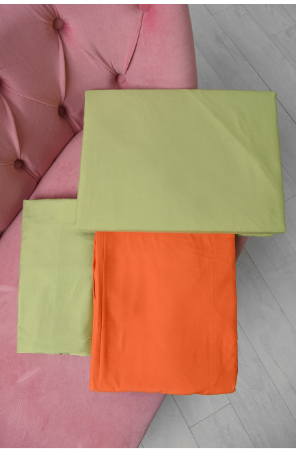 Комплект постельного белья оранжево-салатового цвета евро 167766L