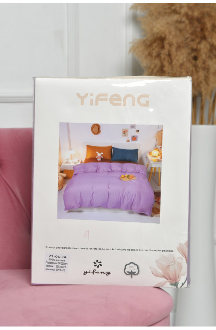 Комплект постельного белья коричнево-фиолетового цвета евро 167767L