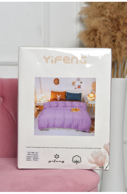 Комплект постельного белья коричнево-фиолетового цвета двуспальный 167785L
