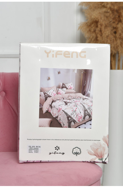 Комплект постельного белья розового цвета евро 167802L