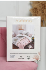 Комплект постельного белья бело-розового цвета евро 167804L