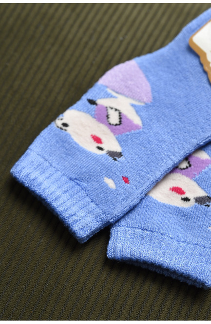 Шкарпетки дитячі махрові блакитного кольору 167844L