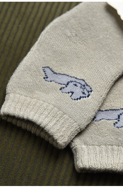 Шкарпетки дитячі махрові темно-бежевого кольору 167845L