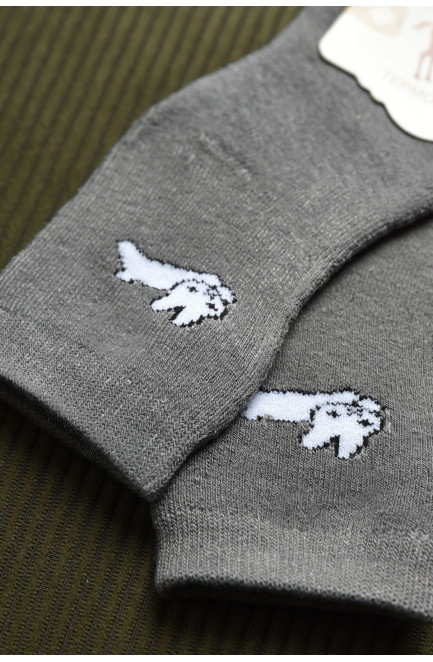 Шкарпетки дитячі махрові сірого кольору 167848L