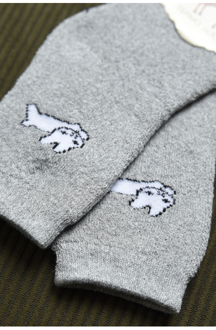 Шкарпетки дитячі махрові сірого кольору 167854L