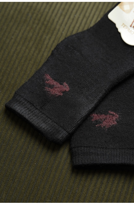 Шкарпетки дитячі махрові чорного кольору 167859L