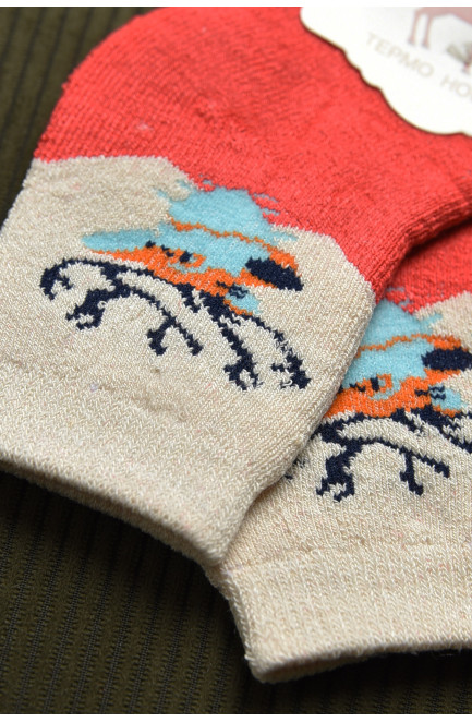 Шкарпетки дитячі махрові помаранчевого кольору 167870L