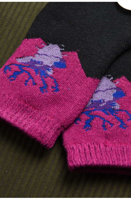 Шкарпетки дитячі махрові для дівчинки чорного кольору 167872L