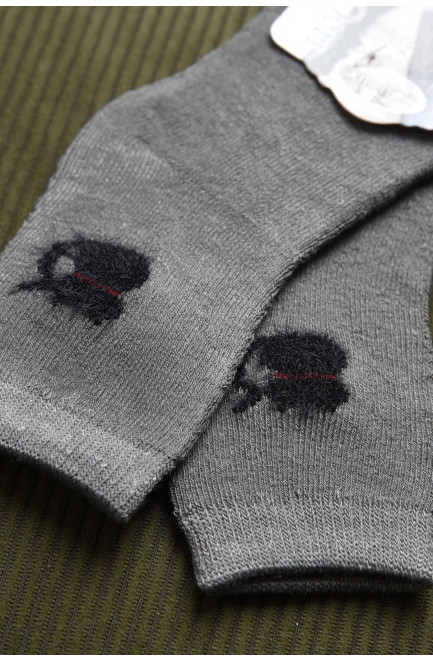 Шкарпетки дитячі махрові для хлопчика сірого кольору 167879L